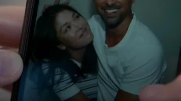 Frame 70s Striped Tee worn by Drea Mikami (Ellen Tamaki) as seen in Manifest (S04E15)