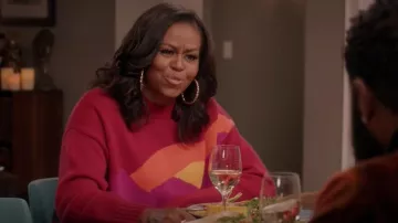 JW Anderson Landscape Jacquard Wool Blend Pull porté par Michelle Obama en noirâtre (S08E01)