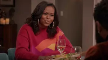 JW Anderson Landscape Jacquard Wool Blend Sweater worn by Michelle Obama as seen in black-ish (S08E01)