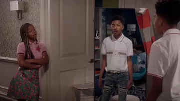 Gucci Bordado Encaje Top usado por Diane Johnson (Marsai Martin) como se ve en negro (S08E05)