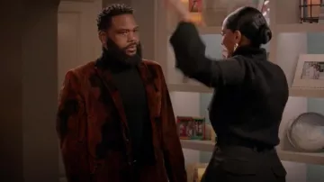 Etro Paisley Print Velvet Blazer porté par Andre 'Dre' Johnson (Anthony Anderson) vu en noirâtre (S08E01)