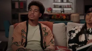 Scotch & Soda Jacquard Cardigan worn by Andre Johnson, Jr. (Marcus Scribner) as seen in black-ish (S08E03)