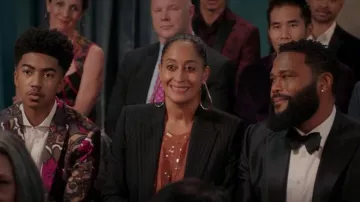 Dries Van Noten Cuzco Sequin Fringe Top worn by Rainbow Johnson (Tracee Ellis Ross) as seen in black-ish (S08E08)
