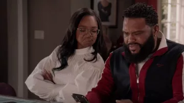 Ganni Smocked Cotton Blouse worn by Diane Johnson (Marsai Martin) as seen in black-ish (S08E04)