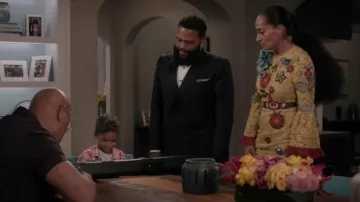 Gucci Yellow Lace Embroidered Dress worn by Rainbow Johnson (Tracee Ellis Ross) as seen in black-ish (S08E09)