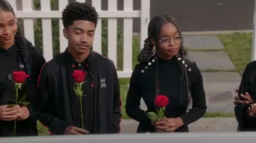 Robe en tricot côtelé Maje portée par Diane Johnson (Marsai Martin) vue en noir-ish (S08E13)