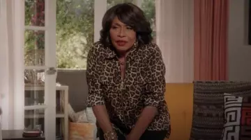 Michael Michael Kors Leop­ard Print Top worn by Ruby (Jenifer Lewis) as seen in black-ish (S08E04)