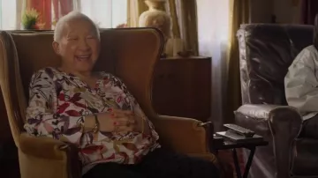 Karen Scott Gestural Floral Print 3/4 Sleeve Henley Top worn by Grandma (Lori Tan Chinn) as seen in Awkwafina is Nora From Queens (S03E06)