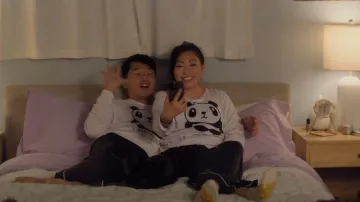 Yijiu Sleepwear Long Sleeve Top and Pants Pajama Set worn by Nora (Awkwafina) as seen in Awkwafina is Nora From Queens (S03E06)