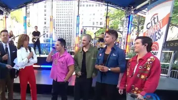 Profound Floral Embroidered Work Shirt Jacket worn by Logan Henderson as seen in Today on  June 2, 2023