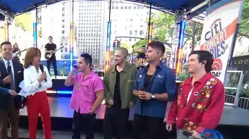 Profound Floral Embroidered Work Shirt Jacket worn by Logan Henderson as seen in Today on  June 2, 2023