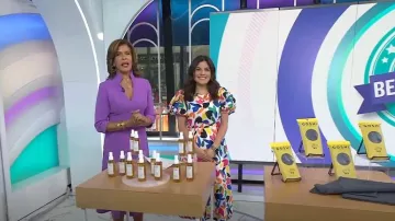 Calvin Klein Printed Puff-Sleeve Dress worn by Adrianna Barrionuevo as seen in Today  on  June 5, 2023