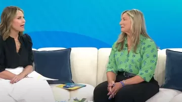 Cabi Floral Go To Blouse worn by  Stacy Chapin as seen in Today on  June 5, 2023