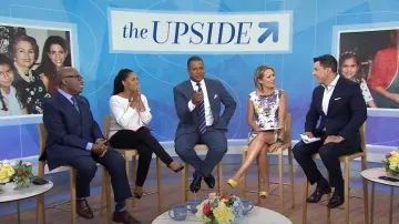 Robe à imprimé floral vintage Reiss Ottoline portée par Dylan Dreyer comme vu dans Aujourd’hui le 6 juin 2023