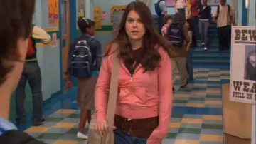 Ecko Red Pink Logo Hoodie Sweatshirt worn by Jennifer Ann 'Moze' Mosely (Lindsey Shaw) in Ned's Declassified School Survival Guide (S03E21)