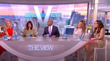 Stella McCartney Python-Print Silk Shirtdress worn by Alyssa Farah as seen in The View on  June 5, 2023