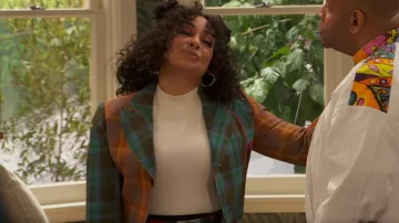 Andersson Bell Multicolor Mystica Blazer worn by Raven Baxter (Raven-Symoné) as seen in Raven's Home (S06E06)