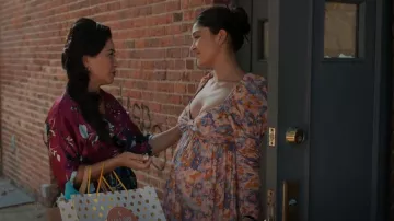 Zimmermann Violet Gathered Floral-Print Maxi Dress worn by Drea Mikami (Ellen Tamaki) as seen in Manifest (S04E17)