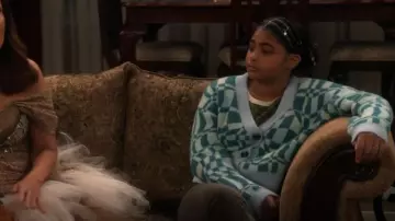 Cotton On Optical Splice cardigan worn by Millicent (Jaidyn Triplett) as seen in iCarly (S03E03)