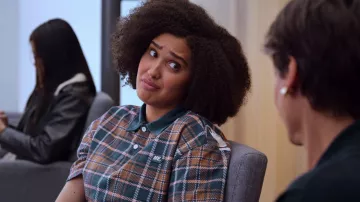 Melody Ehsani Plaid Transformation Polo worn by Fabiola Torres (Lee Rodriguez) as seen in Never Have I Ever (S04E05)