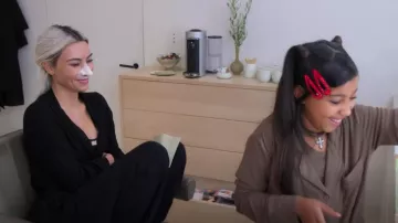 Skims Soft Lounge Sleep Set worn by Kim Kardashian as seen in The Kardashians (S03E03)