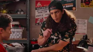 Rvca Beat Print Short Sleeve Shirt in Black Floral worn by Trent Harrison (Benjamin A. Norris) as seen in Never Have I Ever (S04E03)