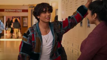 Supreme 2018 Patchwork Jacket worn by Ethan (Michael Cimino) as seen in Never Have I Ever (S04E04)