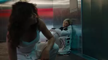 Canada Goose Boots in white of Cipher (Charlize Theron) as seen in Fast X