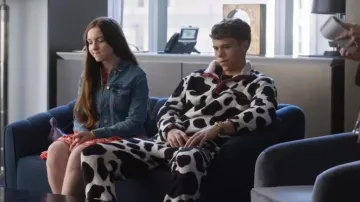 Kapital Cow-Intarsia Fleece Sweatshirt worn by Chase Dubek (Case Walker) as seen in The Other Two (S03E07)