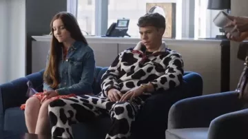 Kapital Cow Pat­tern Fleece Easy Pants worn by Chase Dubek (Case Walker) as seen in The Other Two (S03E07)