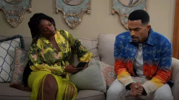 Chaqueta de camisa Scotch & Soda Stripe Jacquard Snap-Up utilizada por Calvin Rodney (Anthony Dalton) como se ve en Tyler Perry's Sistas (S06E02)