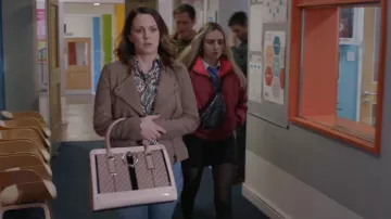 River Island Ring Front Mono­gram Tote Bag worn by Jules Perry (Gemma North) as seen in Ackley Bridge (S05E01)