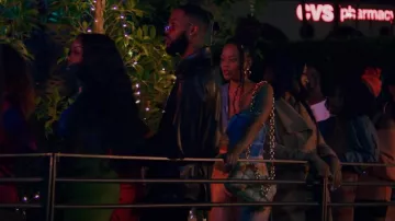 Bottega Veneta Cassette Chain Embellished Padded Intrecciato Leather Shoulder Bag worn by Mahogany Rose (Pauline Dyer) as seen in A La Carte (S01E01)