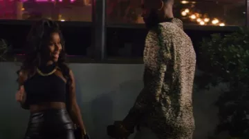 Boohoo Womens Racer Double Layer Crop Top - Black worn by Misha Taylor (Jessie Woo) as seen in A La Carte (S01E02)