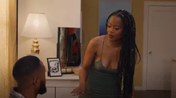 Baby Boo Fashion Tati Mini Dress - Khaki worn by Mahogany Rose (Pauline Dyer) as seen in A La Carte (S01E04)