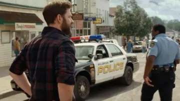 Woolrich Grey plaid flannel shirt worn by Lee Abbott (John Krasinski) as seen in A Quiet Place Part II