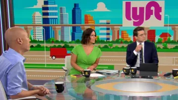 Alexia Admor Naomi Vestido usado por Dana Jacobson visto en CBS Mornings el 25 de mayo de 2023