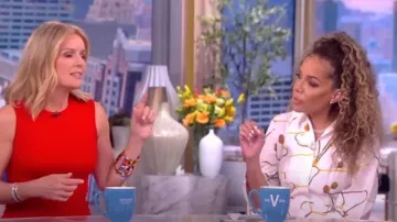Jason Wu Robe chemise en soie imprimée portée par Sunny Hostin comme vu dans The View le 9 juin 2023