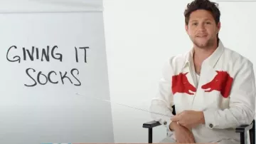 Chaqueta con cremallera Bode Boar Appliqué usada por Niall Horan como se ve en Today el 9 de junio de 2023