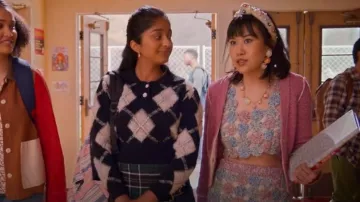 Anthropologie Pilcro Icon Heart Yin Yang Cardigan worn by Eleanor Wong (Ramona Young) as seen in Never Have I Ever (S04E01)