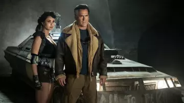 Fur Collar Leather Bomber Jacket worn by Ashley 'Ash' J. Williams (Bruce Campbell) in Ash vs Evil Dead (Season 3 Episode 10)