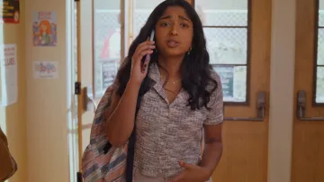 BP. Space Dye But­ton Up Shirt worn by Devi Vishwakumar (Maitreyi Ramakrishnan) as seen in Never Have I Ever (S04E09)