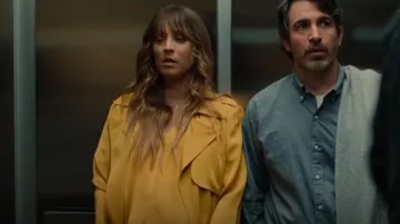 Theory Silk Belted Trench Coat worn by Ava Bartlett (Kaley Cuoco) as seen in Based on a True Story (S01E04)