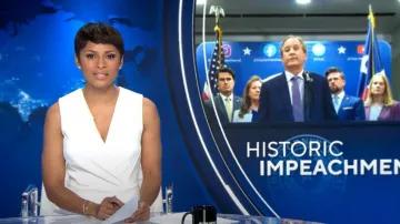 Ted Baker Tiloola Dress worn by Jericka Duncan as seen in CBS Evening News on May 29, 2023