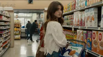 Vintage 80s Stripy shirt worn by Nancy Wheeler (Natalia Dyer) as seen in Stranger  Things TV show (Season 4 Episode 9)