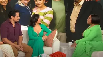 Rebecca Vallance Riccardo Cutout Ruched Jersey Gown usado por Annie Gonzalez visto en Sherri el 13 de junio de 2023