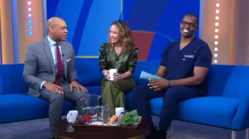 Frame Le Palazzo Wide Leg Jeans worn by Eva Pilgrim as seen in Good Morning America on June 14, 2023