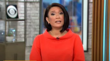 Trina Turk Kailee Top porté par Elaine Quijano vu dans CBS Mornings le 15 juin 2023
