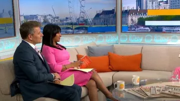 Robe sur mesure Fee G. Reece portée par Ranvir Singh vue dans Good Morning Britain le 15 juin 2023