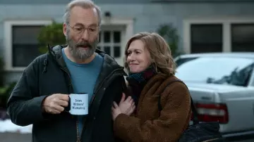 Vince Faux Fur Blazer Coat worn by Lily Devereaux (Mireille Enos) as seen in Lucky Hank (S01E07)